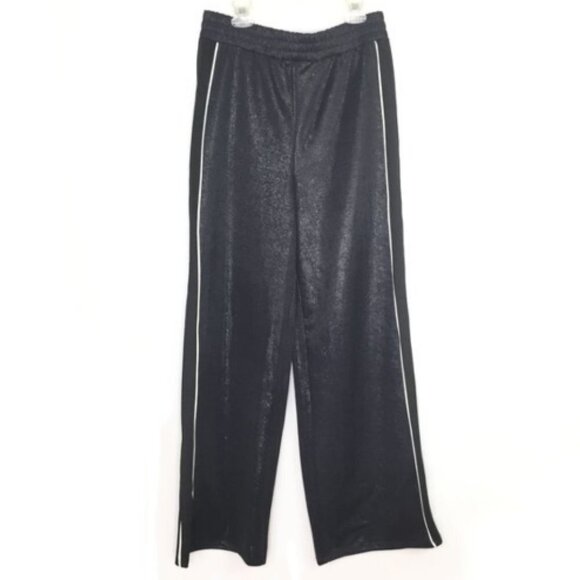 Forever 21 Black Metallic Sweatpants Track Pants M - Picture 1 of 7